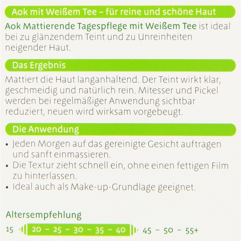 Aok Matte Day Cream with White Tea 50ml