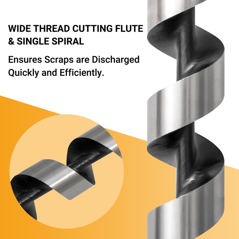 5-Piece Auger Drill Bit for Wood, Long Drill Bit Set,