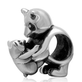 Panda Mother Son/Daughter Family Charm 925 Sterling Silver Animal Charm fit for DIY Charms Bracelets