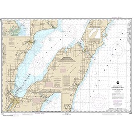 NOAA Chart 14910: Lower Green Bay; Oconto Harbor; Algoma, 35.3 X 47.4, Traditional Paper