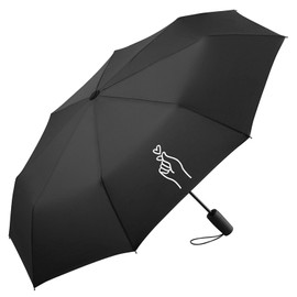 Huuraa Regenschirm K-Pop Fingerherz Zeichen Geschenk 98cm Schwarz Doppelautomatik K-Pop Fingerherz Geschenkidee