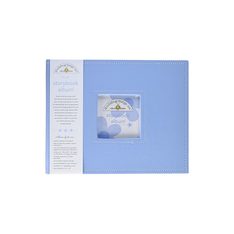 Doodlebug Design Bubble Blue Storybook for Scrapbooking Album, 8 by