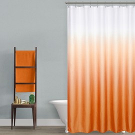 Orange Shower Curtains for Bathroom Set Fall Thanksgiving Waterproof Fabric Boho Decoration Ombre White and Burnt Orange Shower Curtain for Bohemian Theme Vintage Bath Decor 70 x 72 inch Long