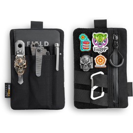 VIPERADE VE27 EDC Organiser Small EDC Pocket Pouch with 4 Pockets, Small Tool Bag EDC Pockets Organiser for Multitool Pocket Organiser EDC Bag Tools Organiser with Velcro Surface Black