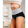 ASIMOON Womens Tummy Control Underwear High Waisted Cotton Panties Comfortable