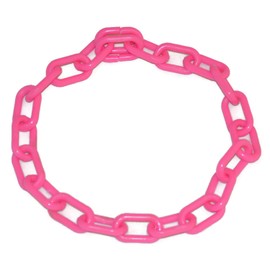 Plastic Chain Goat Animal Collars 1 1/2" X 3/4" Links 20", 28" & 36" Long (Pink, Medium 28")