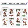 CRASPIRE 8 Sheets 8 Styles Owl Window Decals Christmas Hat