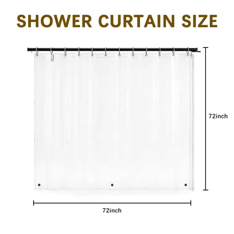 HOUSEWELL Light Up Shower Curtain 72x72, LED Color Changing Waterproof