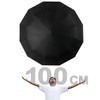 Men's Umbrella With Wooden Handle Black Automatic Open Strong Windproof