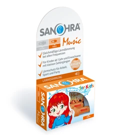 SANOHRA music Ohrstöpsel für Kinder - klangneutrale Ohrenstöpsel für Konzerte, Festival und Musikveranstaltungen - 23 dB SNR Lärmdämmung - wiederverwendbar - 1 Paar - für Kinder