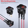 Twidec/8Pcs SPST Round Dot Lighted Rocker Switch Toggle Control for