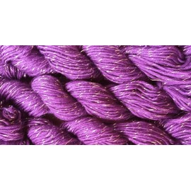 Purple Fingering Weight Wool Gold Metallic Art Yarn
