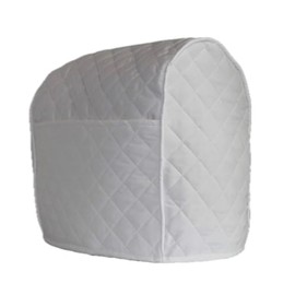 Simple Home Inspirations Quilted Cover Compatible for KitchenAid Stand Mixer, Piped with 2 Pockets (White, 7 Qt)