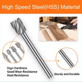 Hakkin Wood Carving Tools 20Pcs Tungsten Carbide Rotary Burr Set for Dremel Rotary Tool Wood Carving Drill Bits with 3mm Shank Rotary Tools Accessories for DIY Woodworking Engraving Grooving Polishing