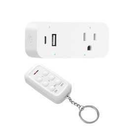 DEWENWILS Wireless Remote Control Outlet, 125V 15A 1875W, USB-A+C & AC Outlet, 100FT Control Range, No Interference for TVs, Fans, Vacuum Cleaners, FCC Listed