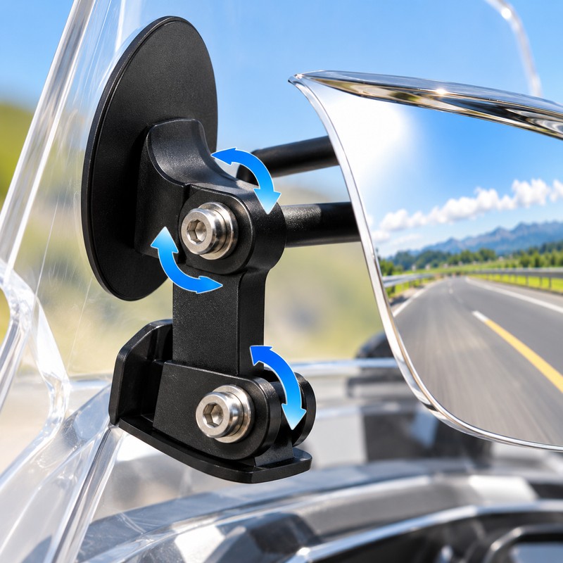 180° Wide-Angle Motorcycle Rearview Mirror for Blind Spot Visibility –
