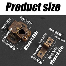 10Pcs Cabinet Latch Double Roller Catch, Cabinet Door Latch and Catch Hardware with Screws, Heavy Duty Roller Catch Cabinet Latches for Kitchen Cabinet Closet Doors