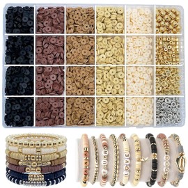 Barlone 2820 Pieces Polymer Clay Beads Set for Threading, Beads for Bracelets Making Yourself, Bead Set for Bracelets Rings Necklaces Gift, Jewellery Making Kit Adult