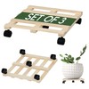 ZOES HOMEWARE 3 Pack Plant Stand with Wheels, 12" Wooden
