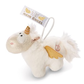NICI Angelia 46365 Unicorn Pendant 11 cm with Loop Du bist Mein Engel, White/Gold