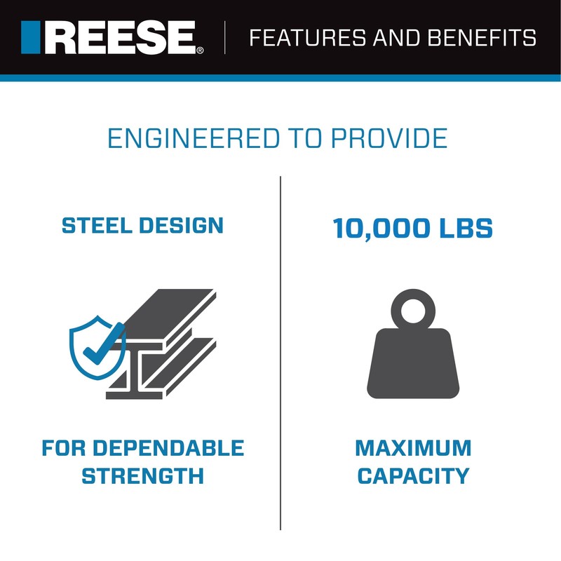 REESE Towpower 7031400 Tri Ball Hitch with Hook, (1-7/8 Inch,