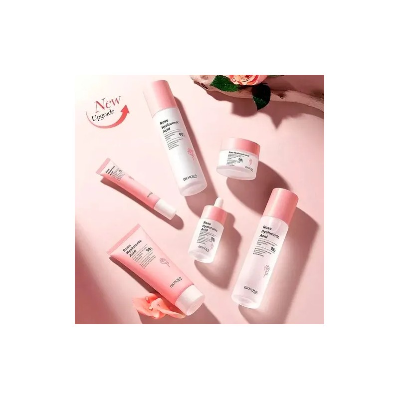 Kit Skincare Bioaqua Agua De Rosas Con Ácido Hialurónico