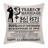 3rd Wedding Anniversary Cushion Cover Throw Pillow Cove 18x18 Inch