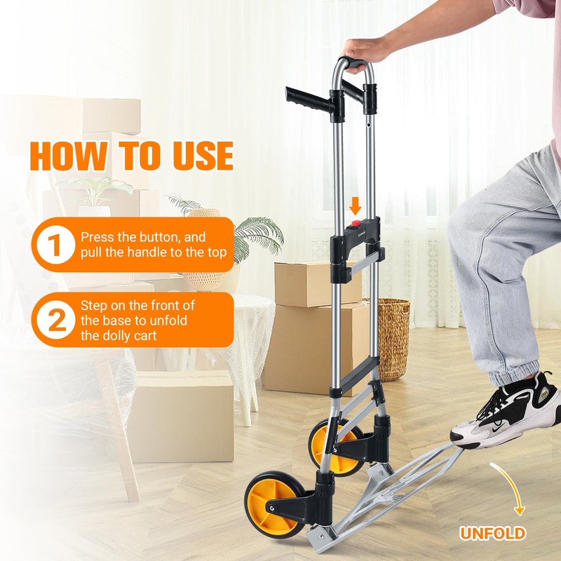 380 LB Capacity Folding Hand Truck Heavy Duty Foldable Dolly