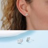 Silver Stud Earrings for Women, Sparkling Infinity Heart Shaped Studs