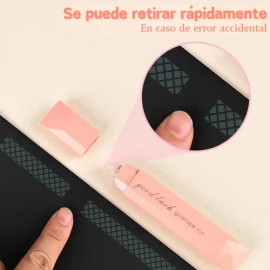 Bolígrafo De Cinta Doble,6m-oficina Transparente 4pzs Rosa Chicle Colores Degradados                                                                  