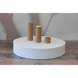 GreenWay 0.15oz / 4.25g Kraft Paperboard Lip Balm Tubes with Lids - 12 Pack Lip Gloss Tubes Refillable DIY Cosmetic Containers – Extra Thick Push-Up Bottom Lip Balm Containers - Brown