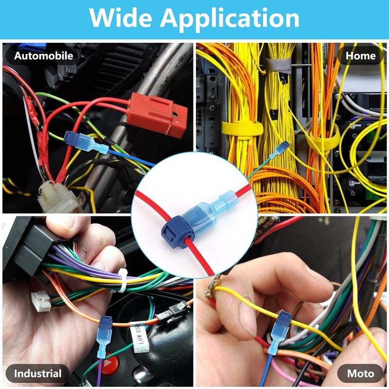 120 Pcs Quick Splice Wire Terminals, Male & Female Blue