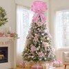 Christmas Tree Topper Hat with Bow, Candy Cane Velvet Top