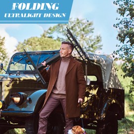 Nonkky Gun Rack, Portable Folding Rifle Rack Stand, Freestanding Indoor Gun Racks, Mobile Travel Gun Rack Stand for Shooting & Hunting Range (4-Slot with Pistol Rack)