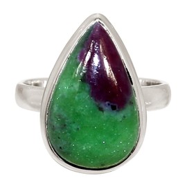 Xtremegems Natural African Ruby With Zoisite 925 Silver Ring Jewelry s.9 ALLR-29856