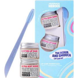 Handmade Heroes Exfoliante Y Mascarilla Labial 100% Natural, Vegano Y Acondicionador. Exfoliante Labial De Coco: Exfoliante Suave. Pulidor Labial De Azúcar Para Labios Agrietados Y Secos(Set Original