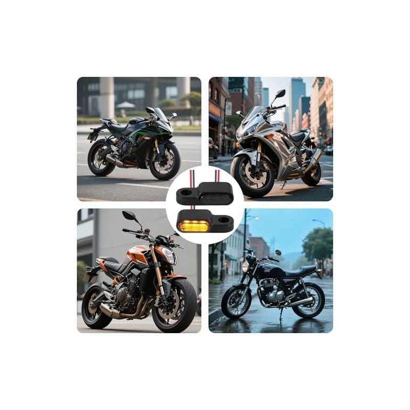 Pack of 2 Mini Motorcycle LED Indicators 12 V E24