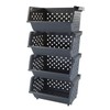 Xowine 4-Pack Gray Plastic Stackable Kitchen Storage Basket, Stacking Organizer