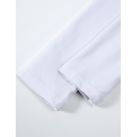 PHIBEE Girls' Rash Guard Set Long Sleeve UPF 50+ Sun Protection Two-Piece Swimwear Pink/White 14