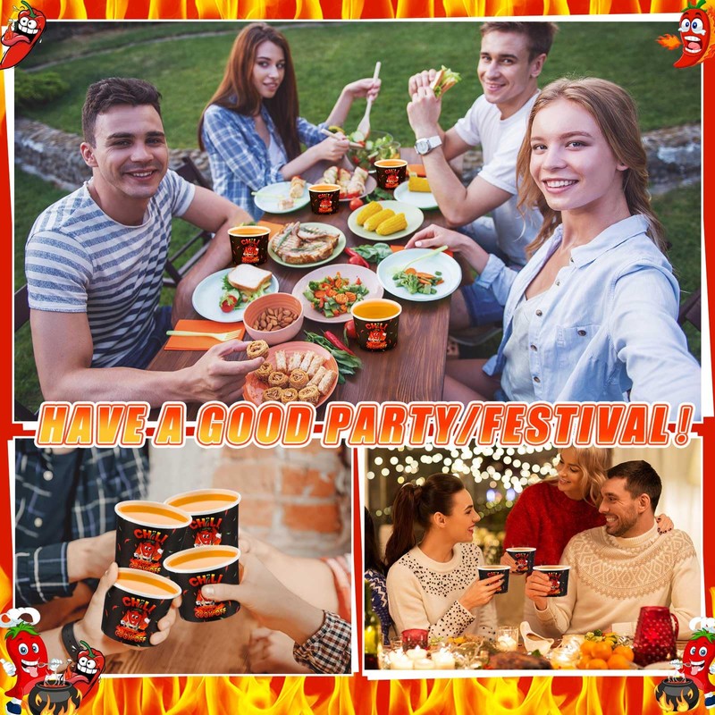 Ziliny 200 Pcs Chili Cook off Party Decorations Disposable Chili