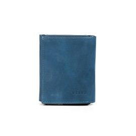 VELEZ Full Grain Leather Card Holder in Dark Blue