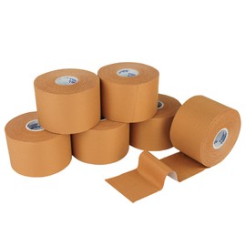 TIGERTAPES - Pack of 6 Tiger Tan Zinc Oxide Tape (5cm x 13.7m) - Long Sports Tape - Easy Tear Athletic Sports Tape, Rigid Non-Stretch Strapping Tape for Sports Injuries and Support, Strong Adhesion