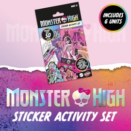 Monster High by Bladez Toyz Sticker Set with Over 50 Stickers - 6 Pack - Creative Fun for Kids - Stickers for Children Perfect for Party Bags & Gifts - Customise Cards & Scenes - Portable Playtime