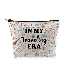 PYOUL Traveling Lover Gift in My Traveling Era Makeup Bag Travel Cosmetic Bag Best Gifts for World-Wide Travelers (in My Traveling Era-B)