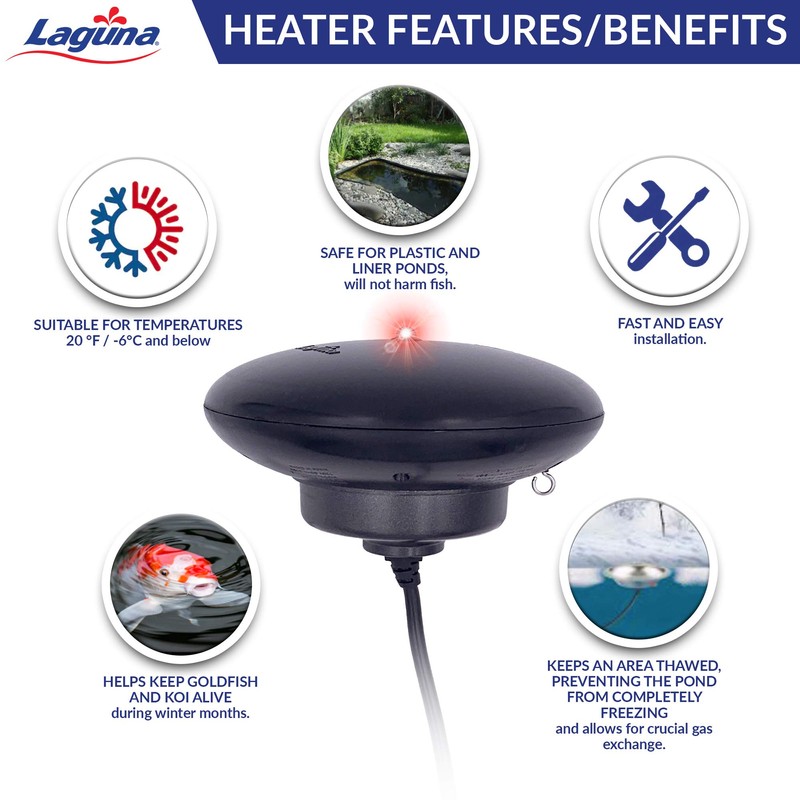 Laguna PowerHeat 315-Watt Floating Pond Heater for Outdoor Ponds with