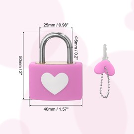 PATIKIL Love Locks Heart Padlock with Key Set, Love Couple Lock Wish Lock Romantic Heart Lock for Lovers Lock Bridge Wedding Anniversary Travel Present, Pink