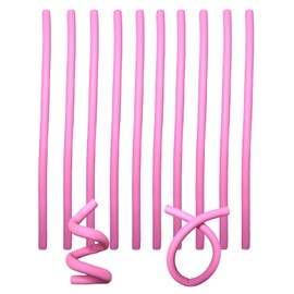 10 Pieces Flexible Curling Rods, Soft Foam No Heat Hair Rollers, Curler for Women with Long and Short Hair (pink, 0.31 x 9.4in)