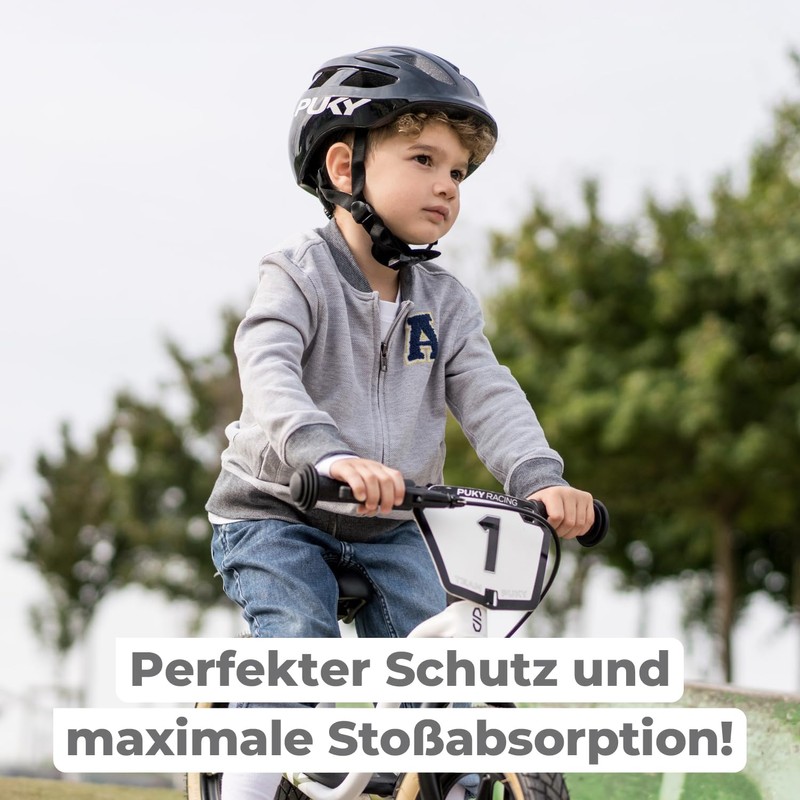 PUKY Helmet M Black | Ideal for Head Circumference 54-58
