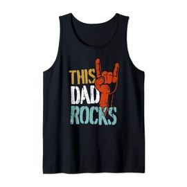This Dad Rocks Gift for cool Father Rock n Roll Heavy Metal Tank Top