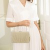 Gets Tassel Womens Evening Handbag Small Pleated Clutch Purses for